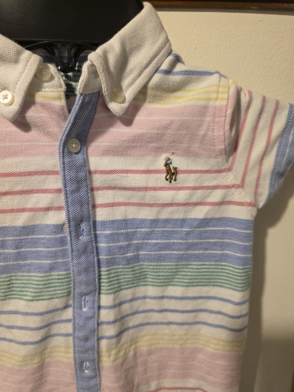Polo-Style Striped Cotton Kids Shirt - Pastel Multi